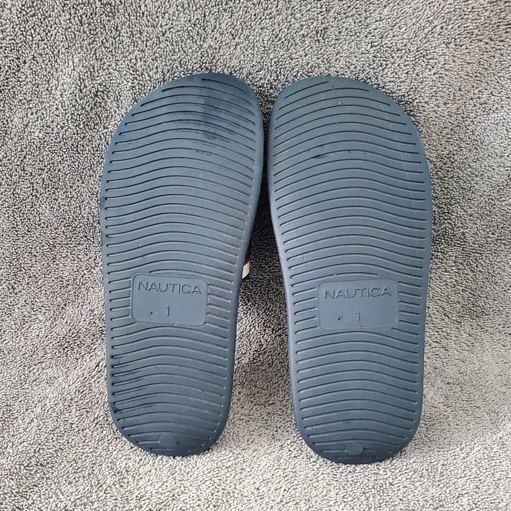 Nautica Kids Youth Athletic Slide Rubber Slip-on Sandals Navy Blue Size 1